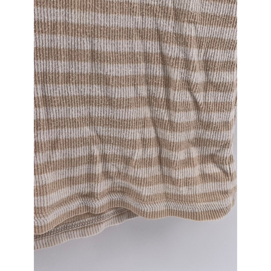 MERONA Women's Beige-Magenta Striped Ribbed Tank Top SZ XL