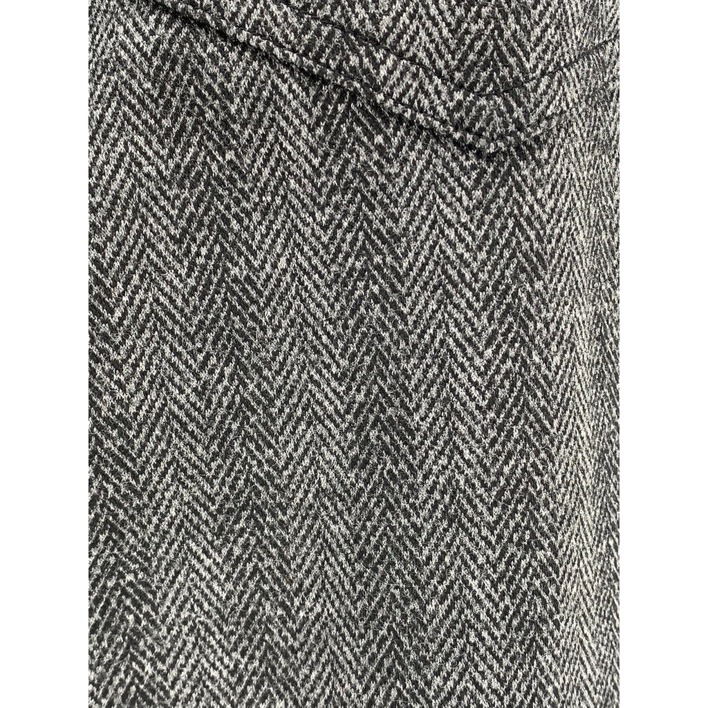 SIMPLY VERA VERA WANG Women's Gray Herringbone Straight Leg Pants SZ L