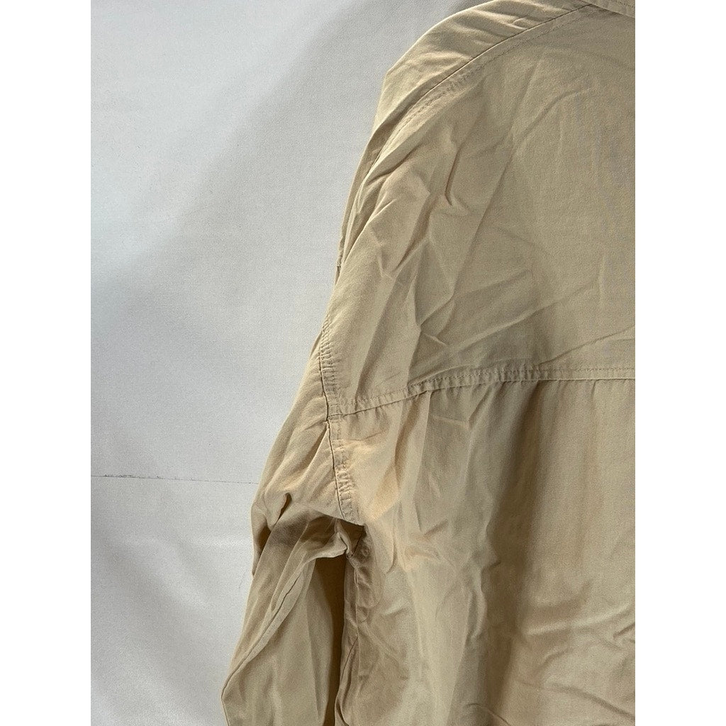 COTTON:ON Women's Tan Oversized-Fit Button-Up Long Sleeve Patch Pocket Top SZ XS