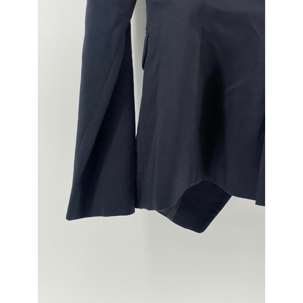 UNBRANDED Women's Navy Double Breasted Notch-Collar Long Sleeve Blazer SZ S