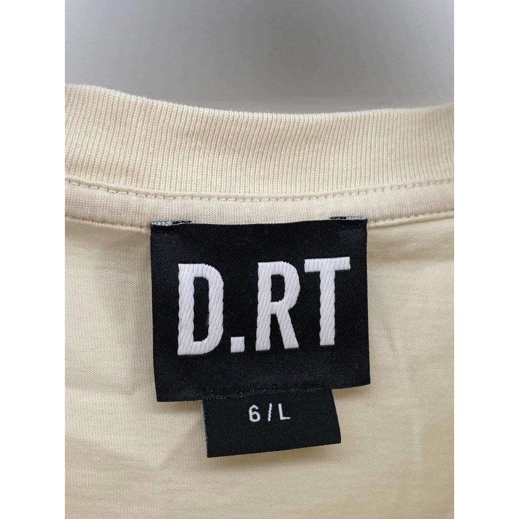 D.RT Men's Beige-Red Choose Your Own Adventure Logo Crewneck T-Shirt SZ L