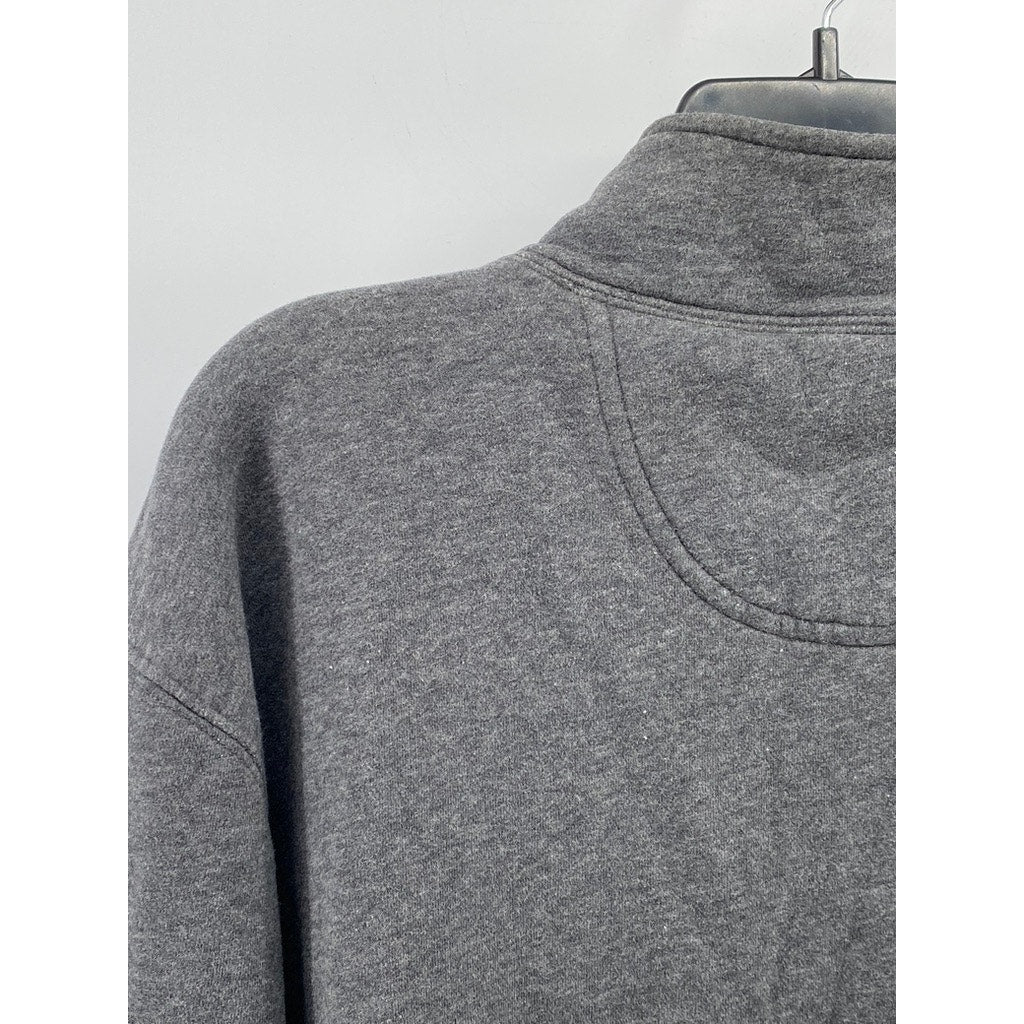 IZOD Men's Charcoal Gray Half Zip Stand Collar Long Sleeve Sweater SZ M