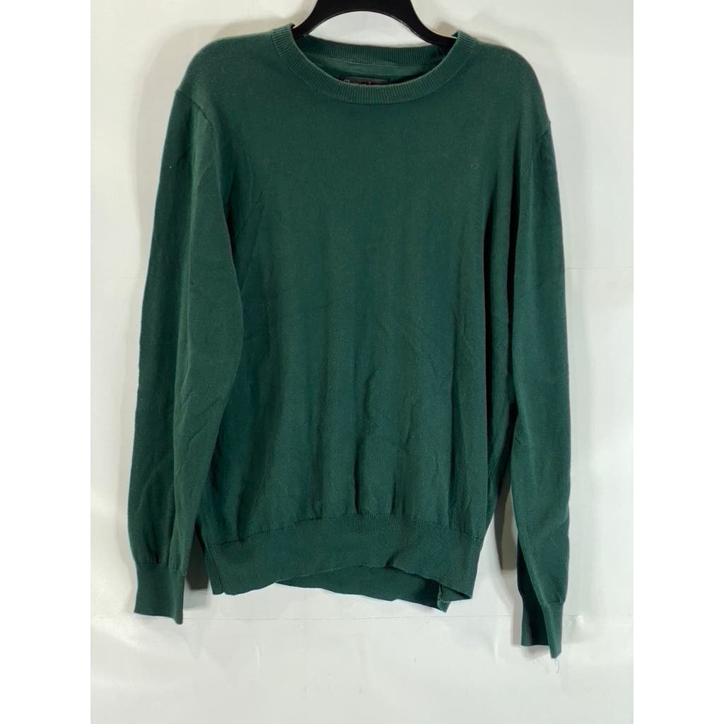 CHRISTIAN LACROIX Men's Green Crewneck Pima-Blend Pullover Sweater SZ M