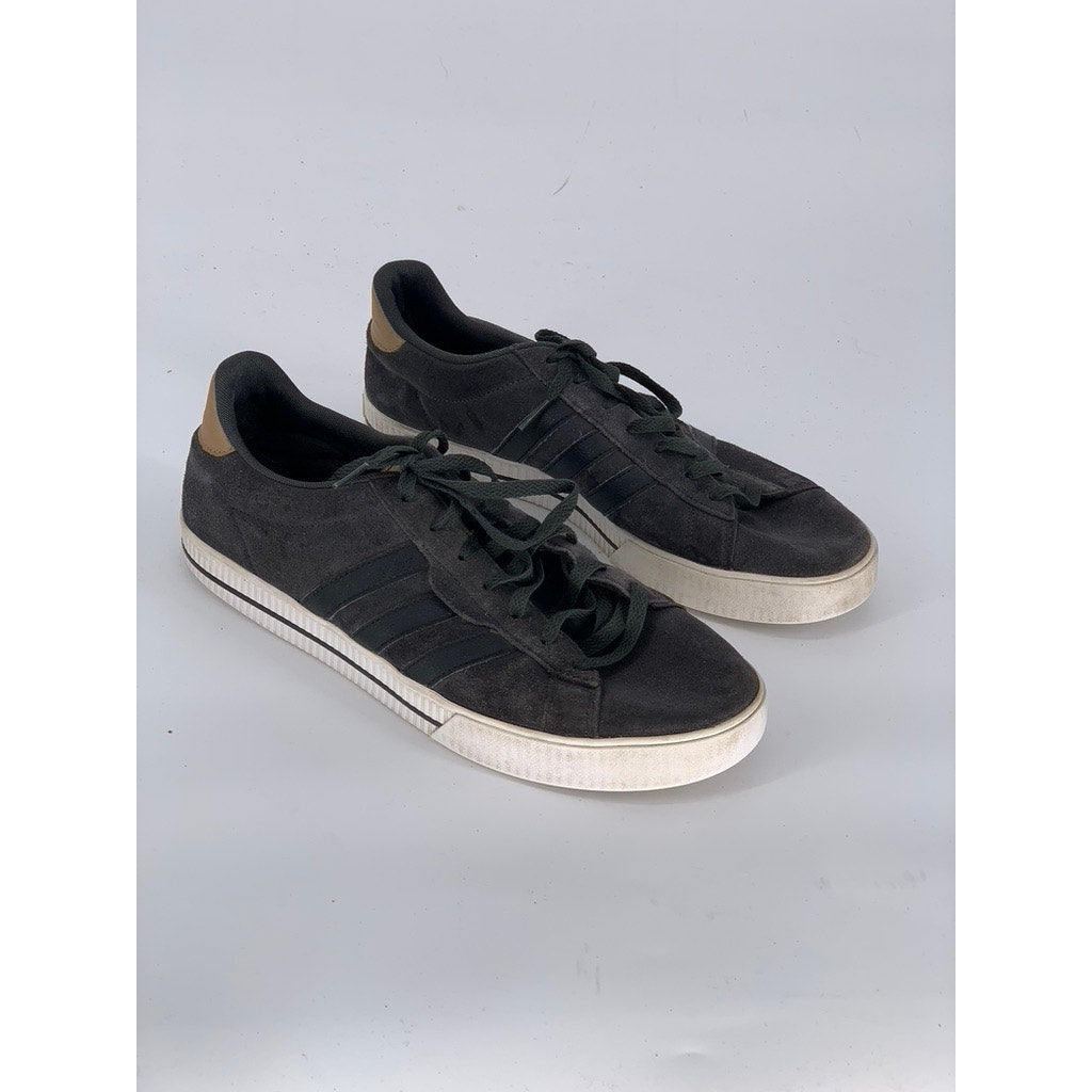 ADIDAS Men's Black Daily 3.0 3-Stripe Low-Top Casual Skater Sneakers SZ 12