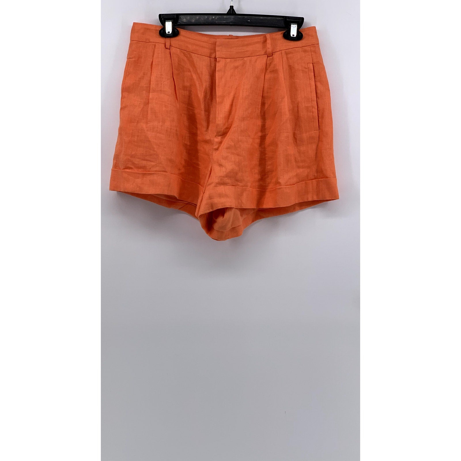 CAMI NYC Women’s Orange Linen High Rise Shorts SZ 10