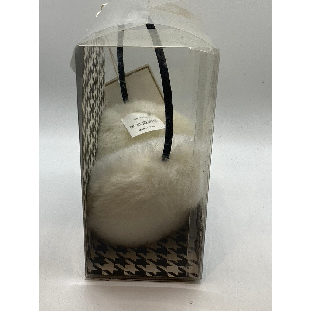 SHIRALEAH Women's White Faux-Fur Lisle Winterwear Earmuffs SZ OS