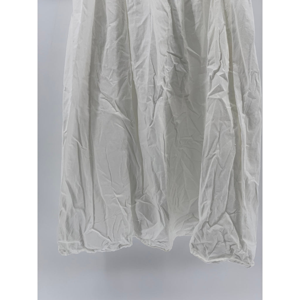 URBAN OUTFITTERS Women's White Fit & Flare Puff Straight-Neck Knee Dress SZ S