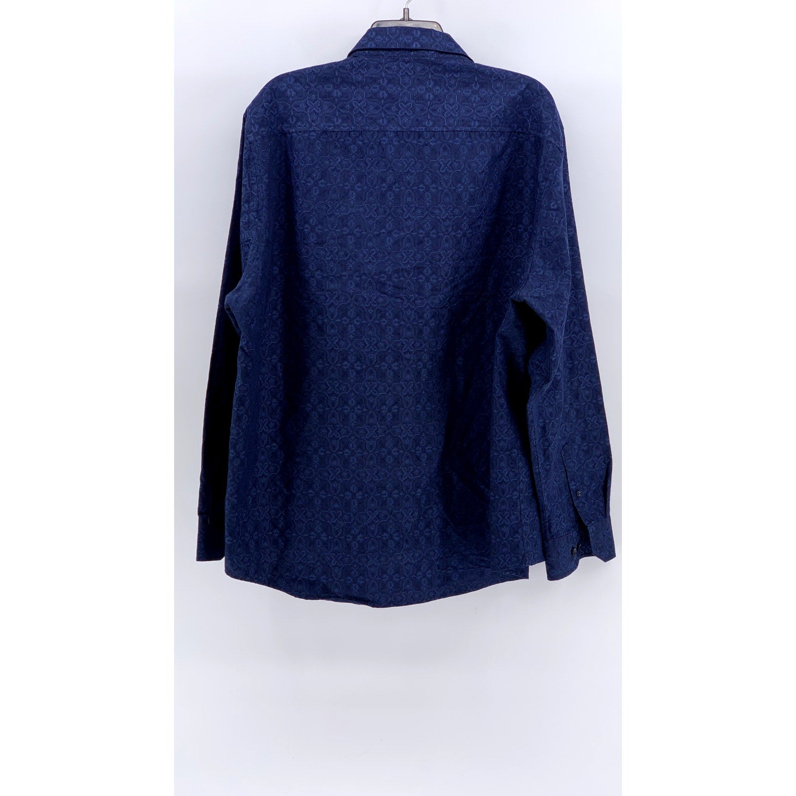 TASSO ELBA Men's Blue Printed Button-Up Long Sleeve Shirt SZ 2XL