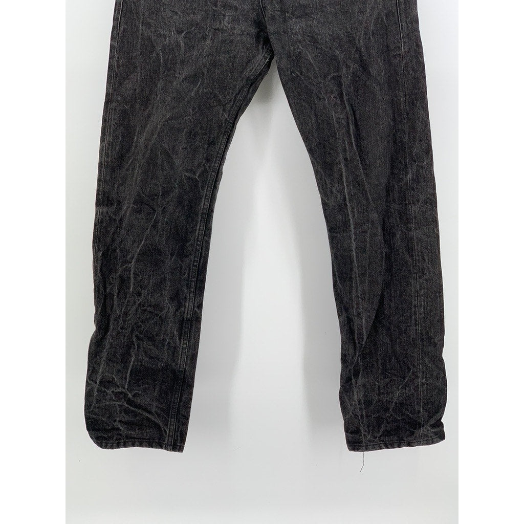 THE UNBRANDED BRAND Men's Black UB204 14.5oz Selvedge Tapered Jeans SZ 34