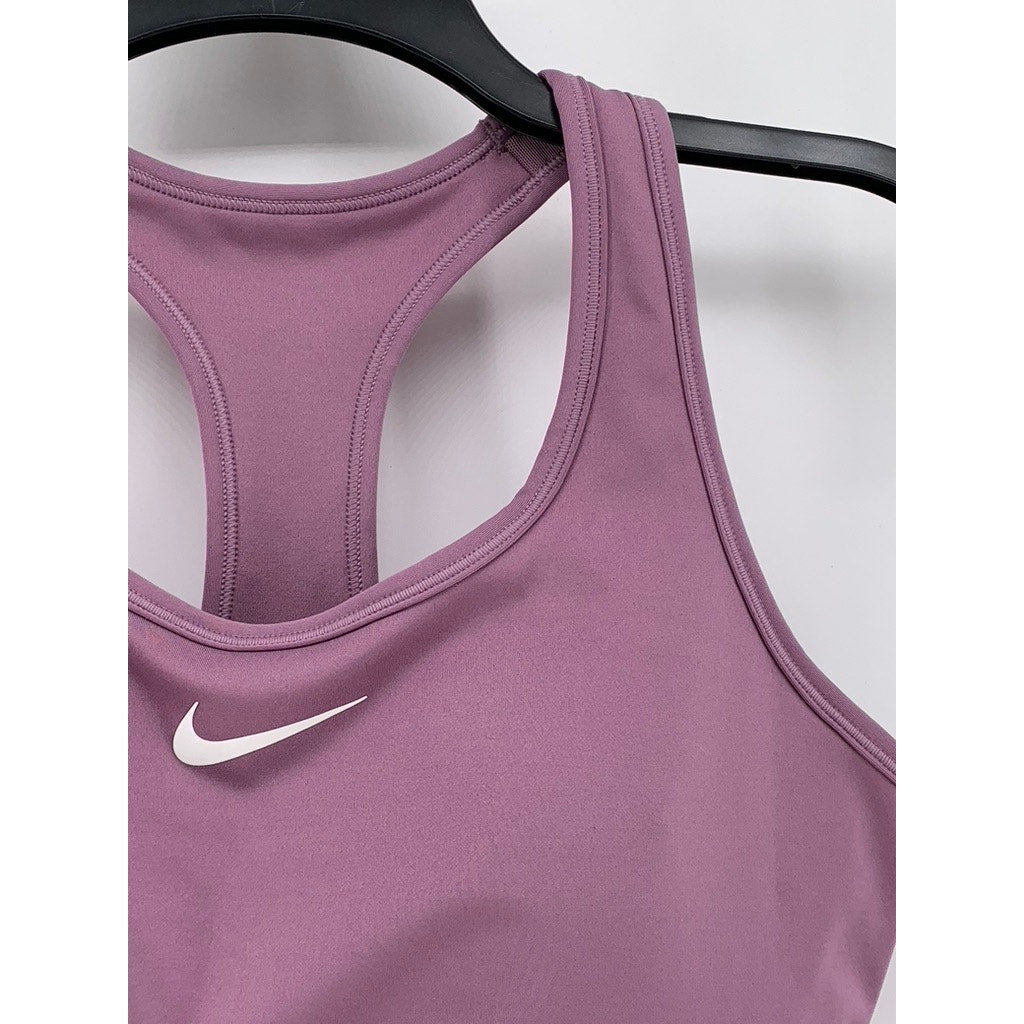 NIKE Women's Lavender Swoosh Medium Support Sports Bra SZ M