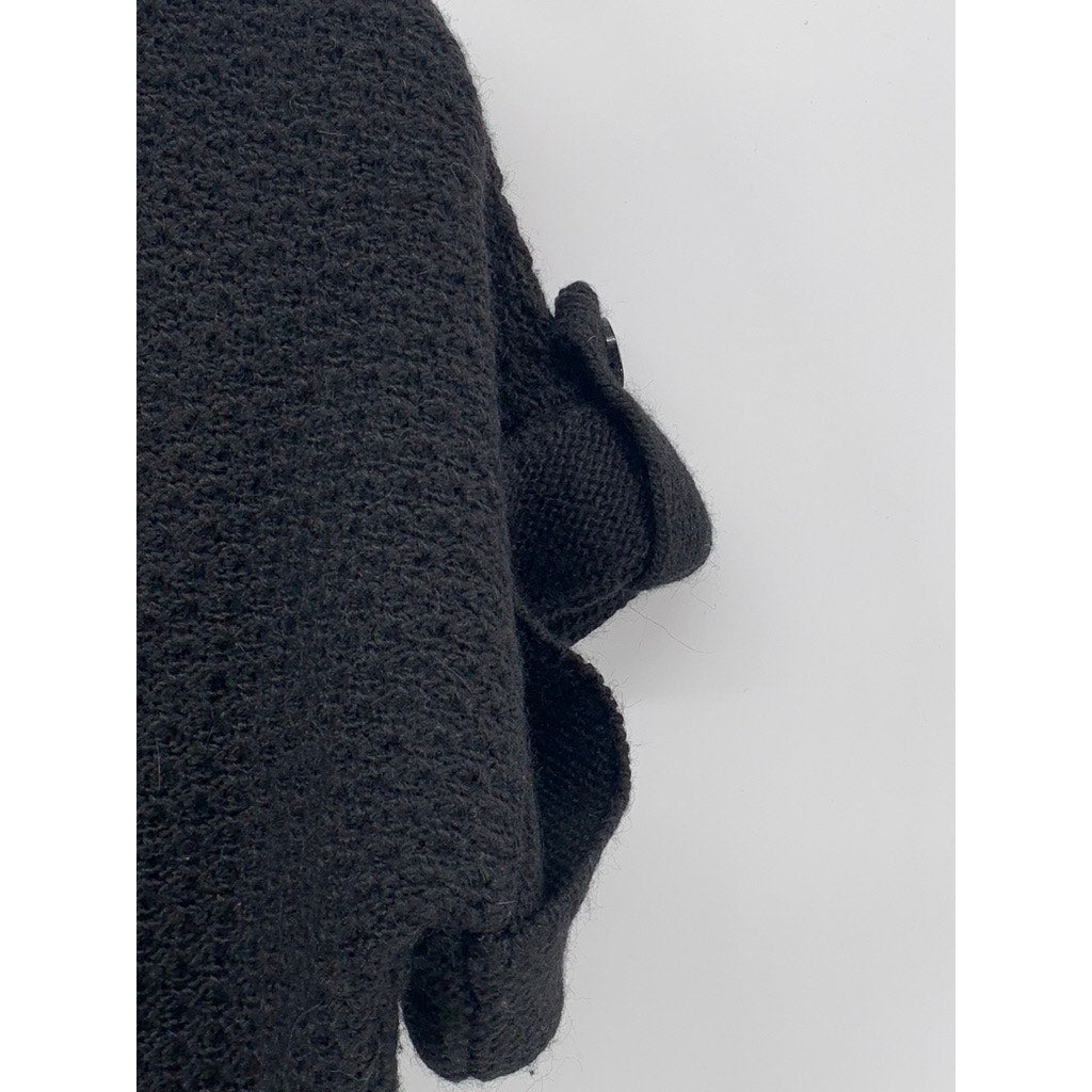 GENFINS COLLECTION Women's Black Knit Cowl-Neck Short Sleeve Top SZ 48(USXL)