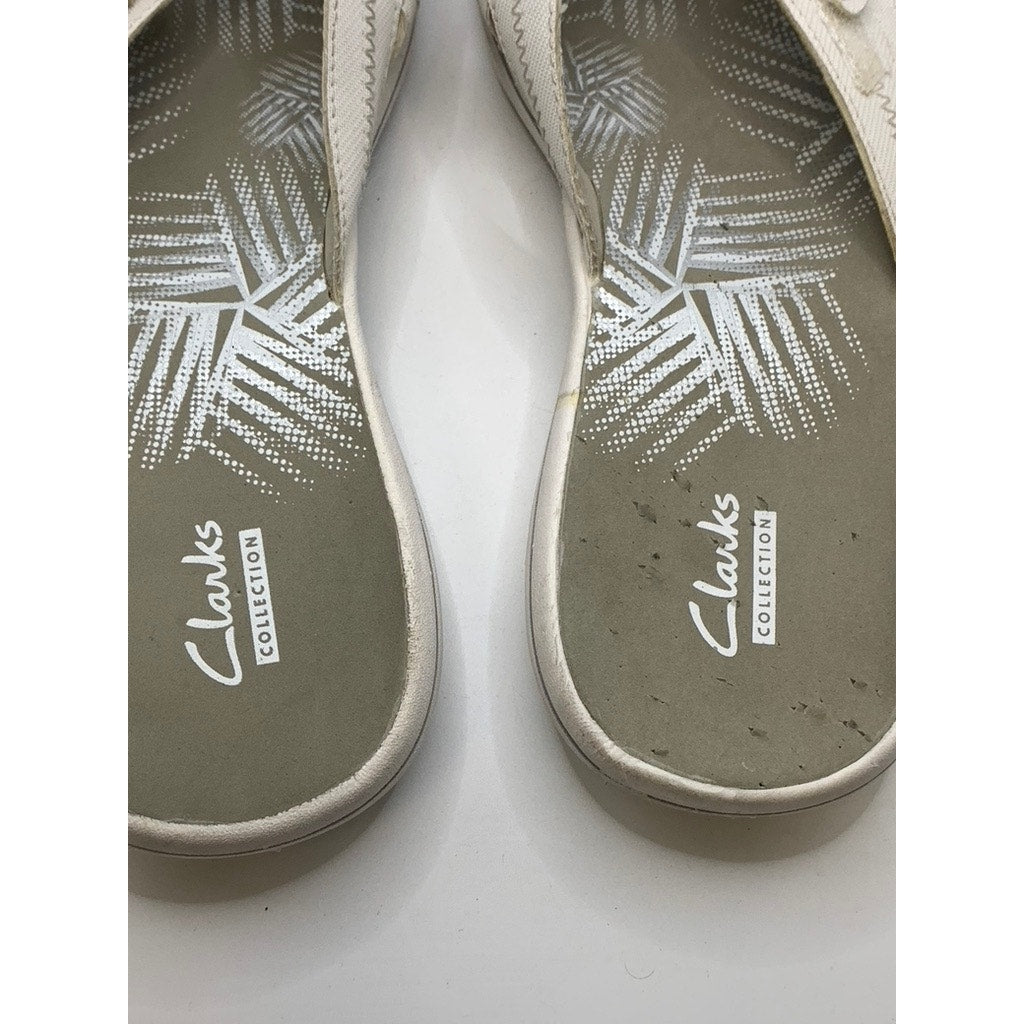 CLARKS Collection Women's White Sea Breeze Thong Sandals SZ 10
