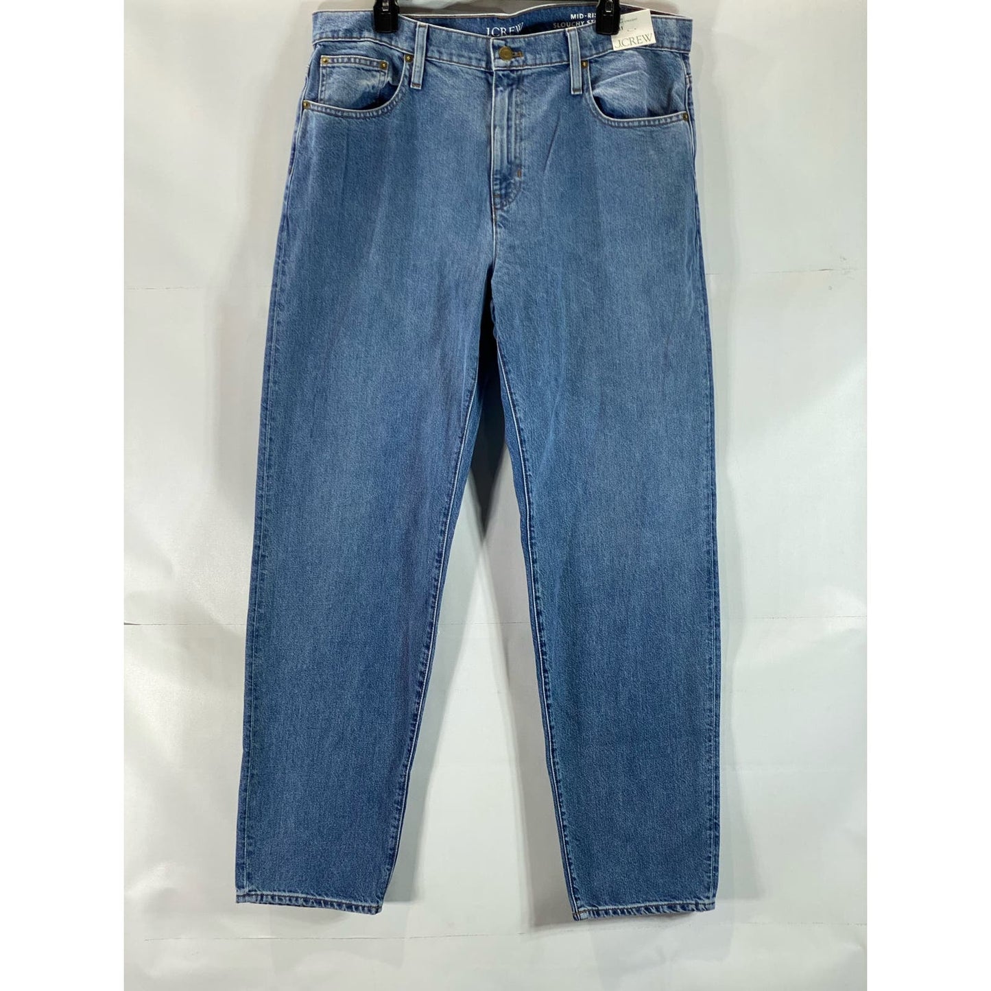 J.CREW Women's Blue Reef Wash Slouchy-Straight Mid Rise Denim Jean SZ 31