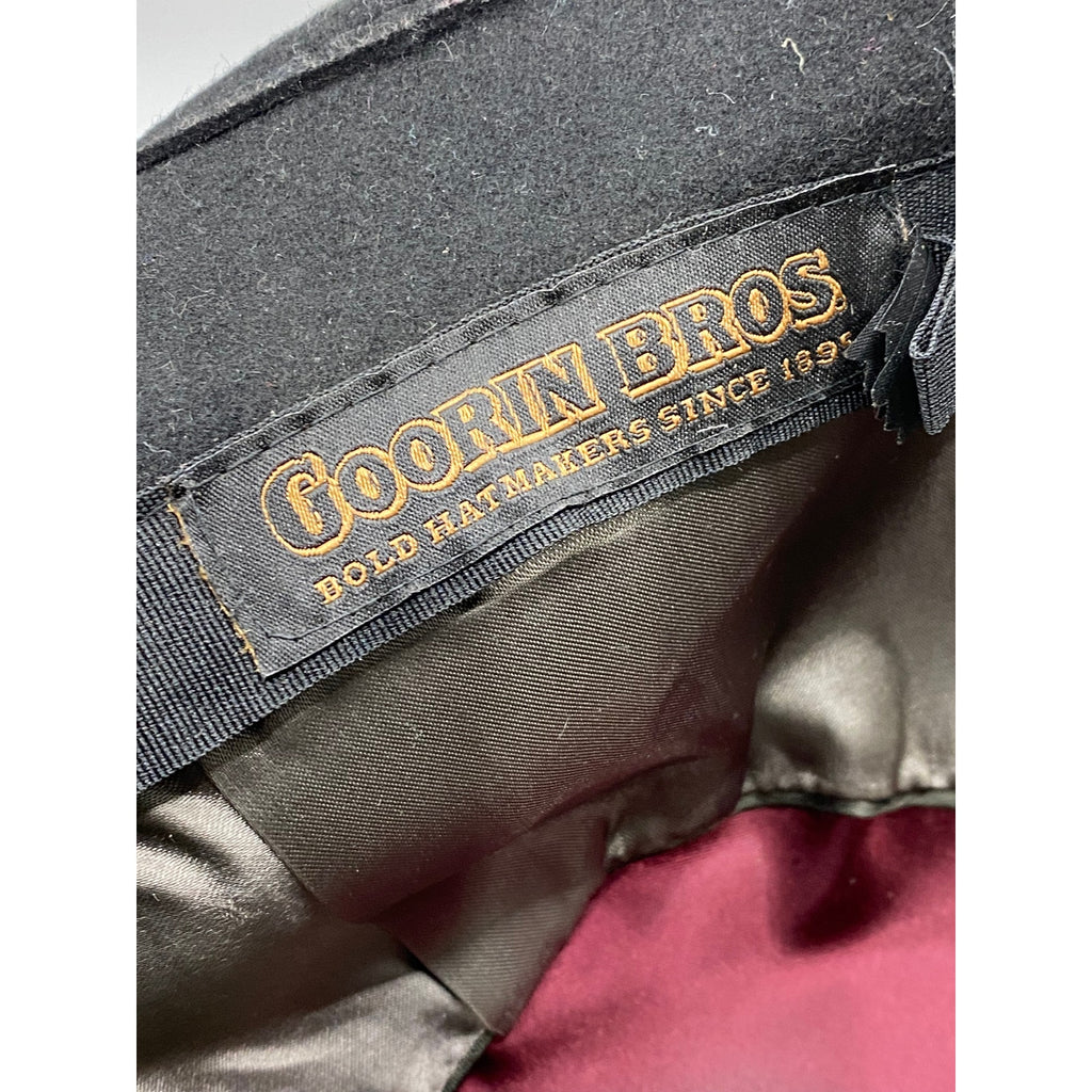 GOORIN BROS. Women's Black Wool Feather Derby Fedora Bowler Hat SZ M