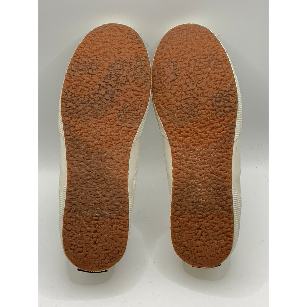 SUPERGA Unisex White Canvas Classic Sneakers SZ M6.5/W8