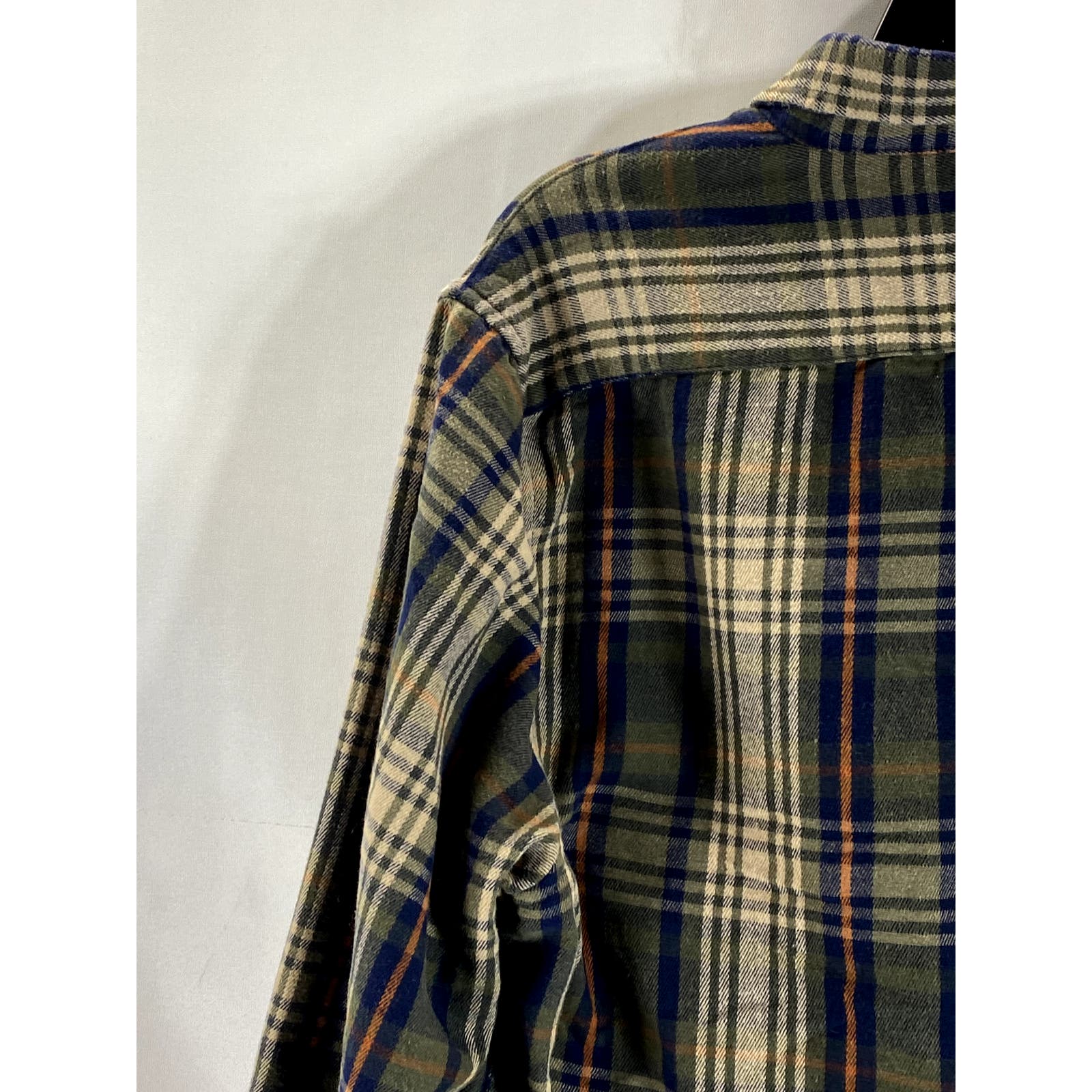 TAILOR VINTAGE Men's Green/Cream Luxe Performance Button-Up Shirt SZ M