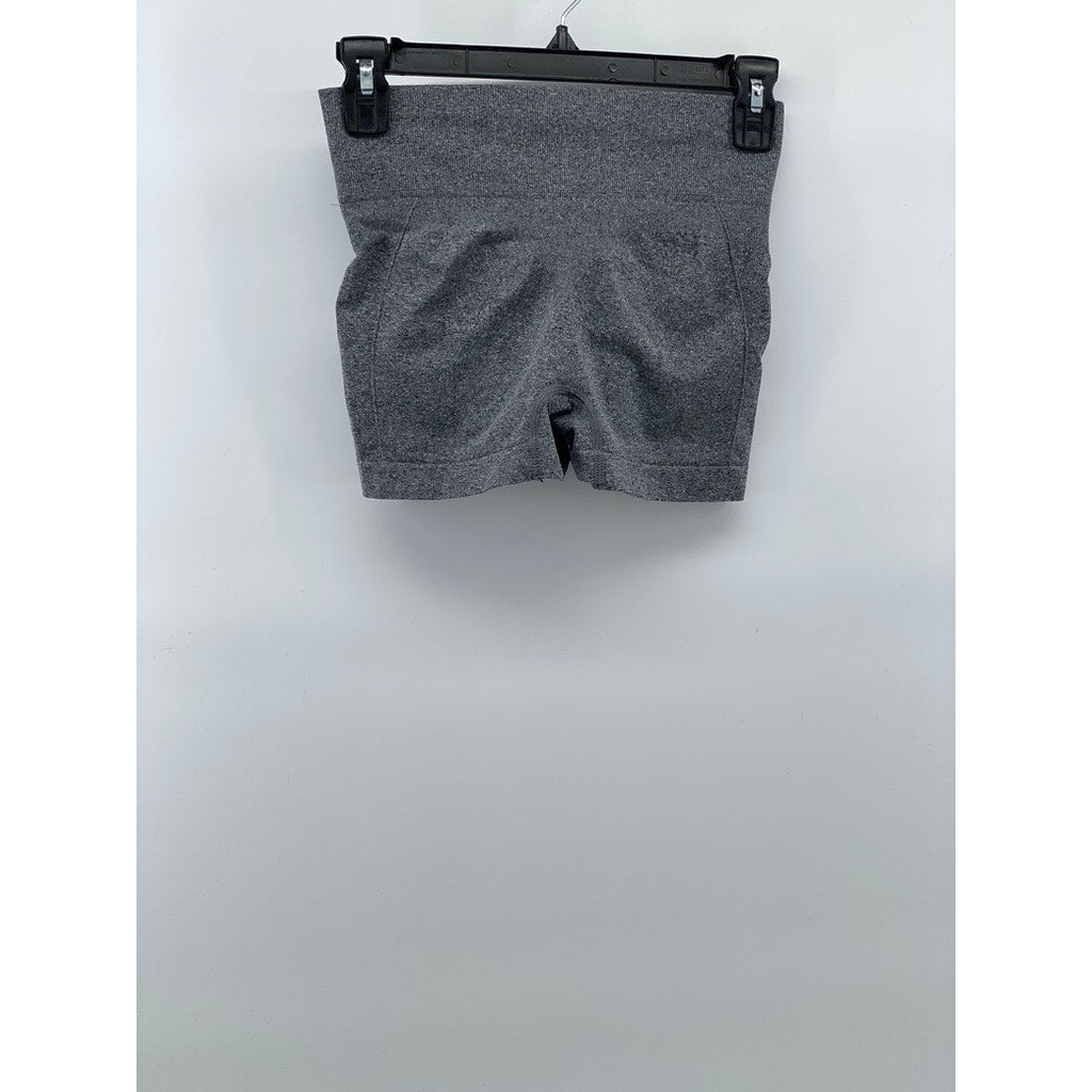 UNBRANDED Women's Gray Pull-On Casual Stretch Pocketless Shorts SZ S