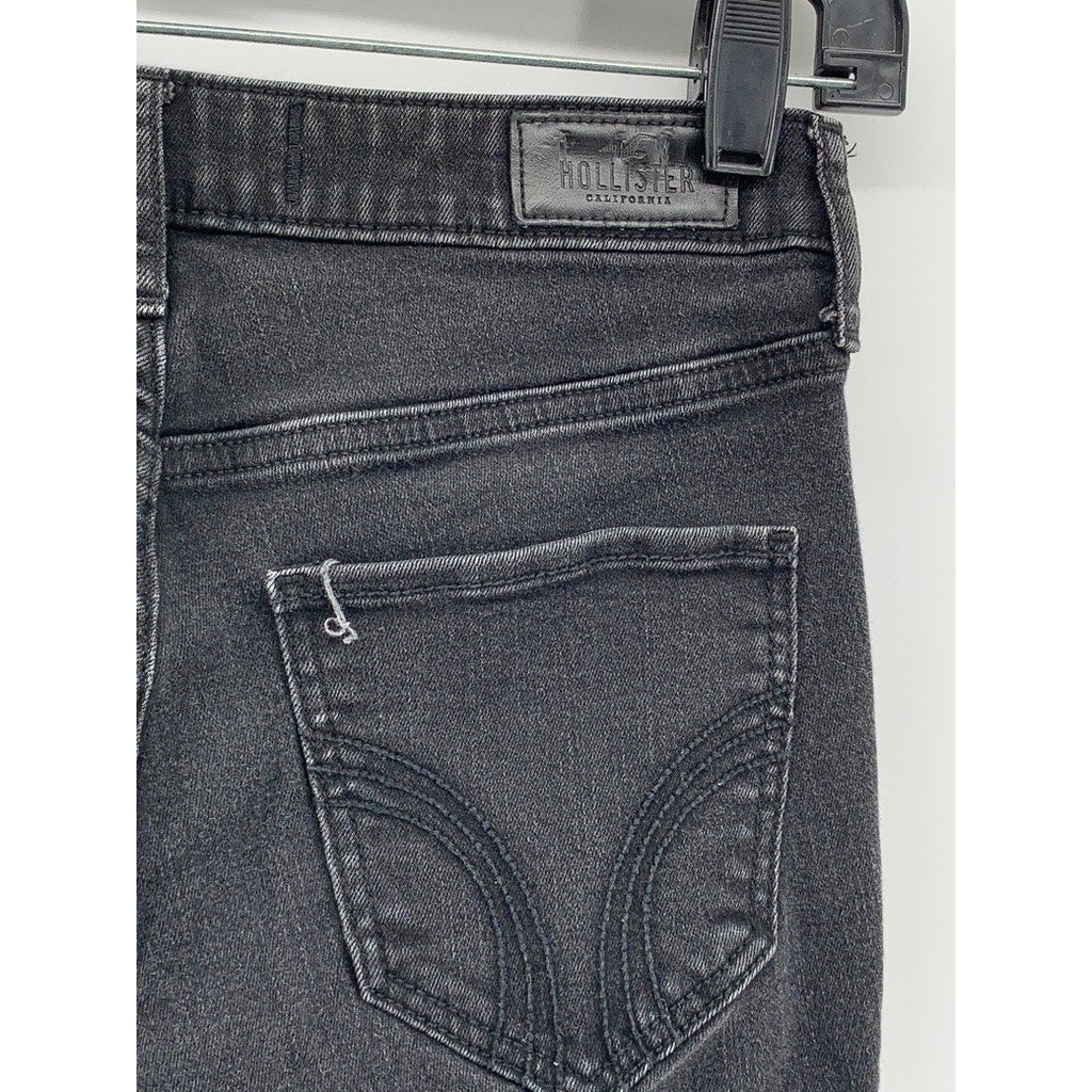 HOLLISTER Women's Black Mid-Rise Super Skinny Jeans SZ 25
