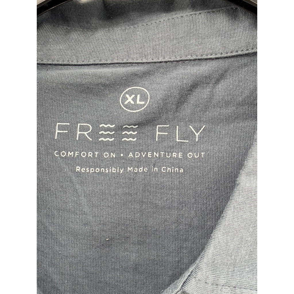 FREE FLY Men's Blue Short Sleeve Polo SZ XL