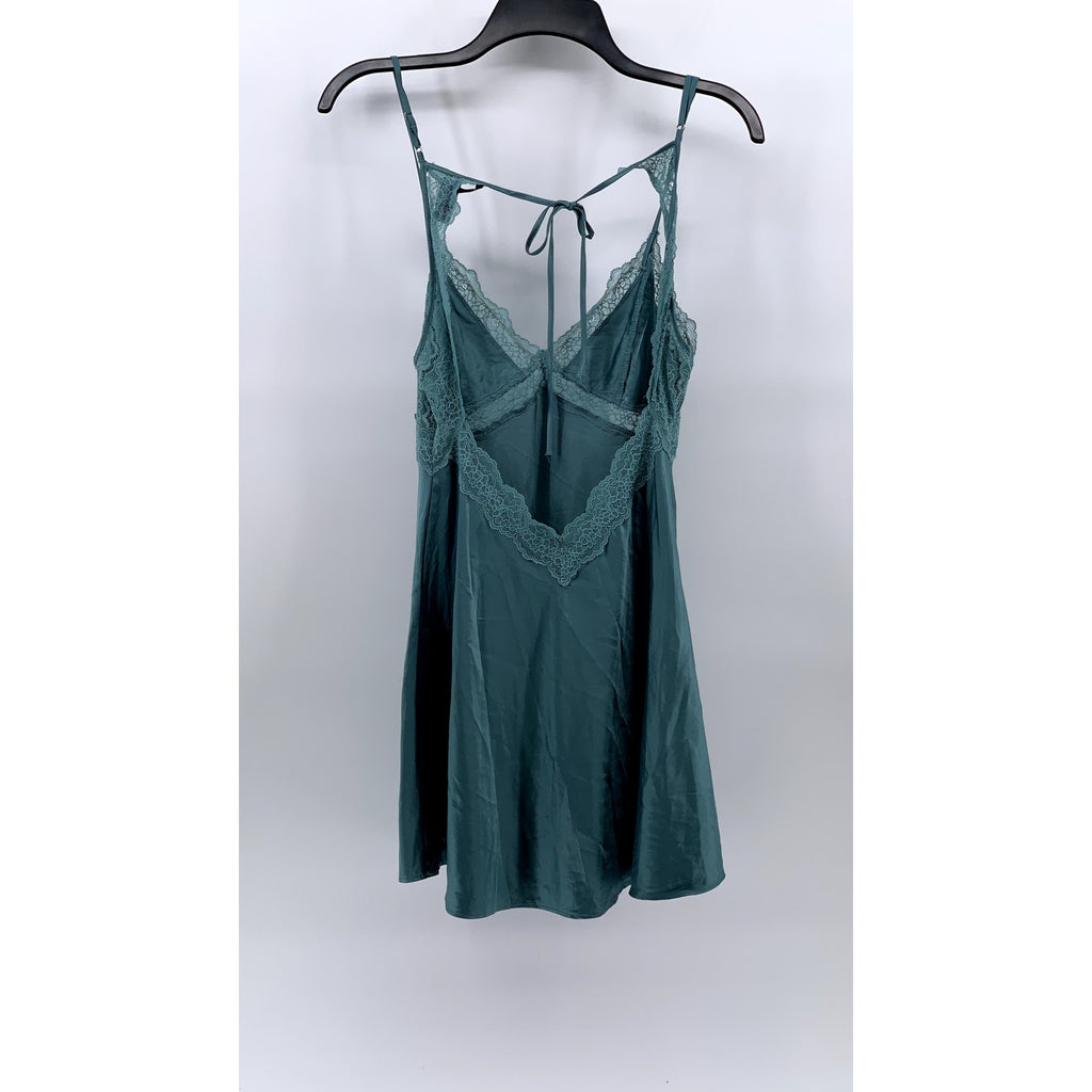 VICTORIA'S SECRET Women's Blue Lace-Trim V-Neck Sleep Gown SZ S
