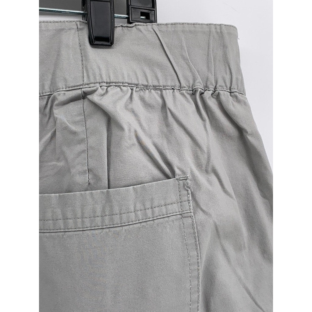 CHICO'S Women's Gray Solid Straight Leg Roll-Hem Pants SZ 3(XL)