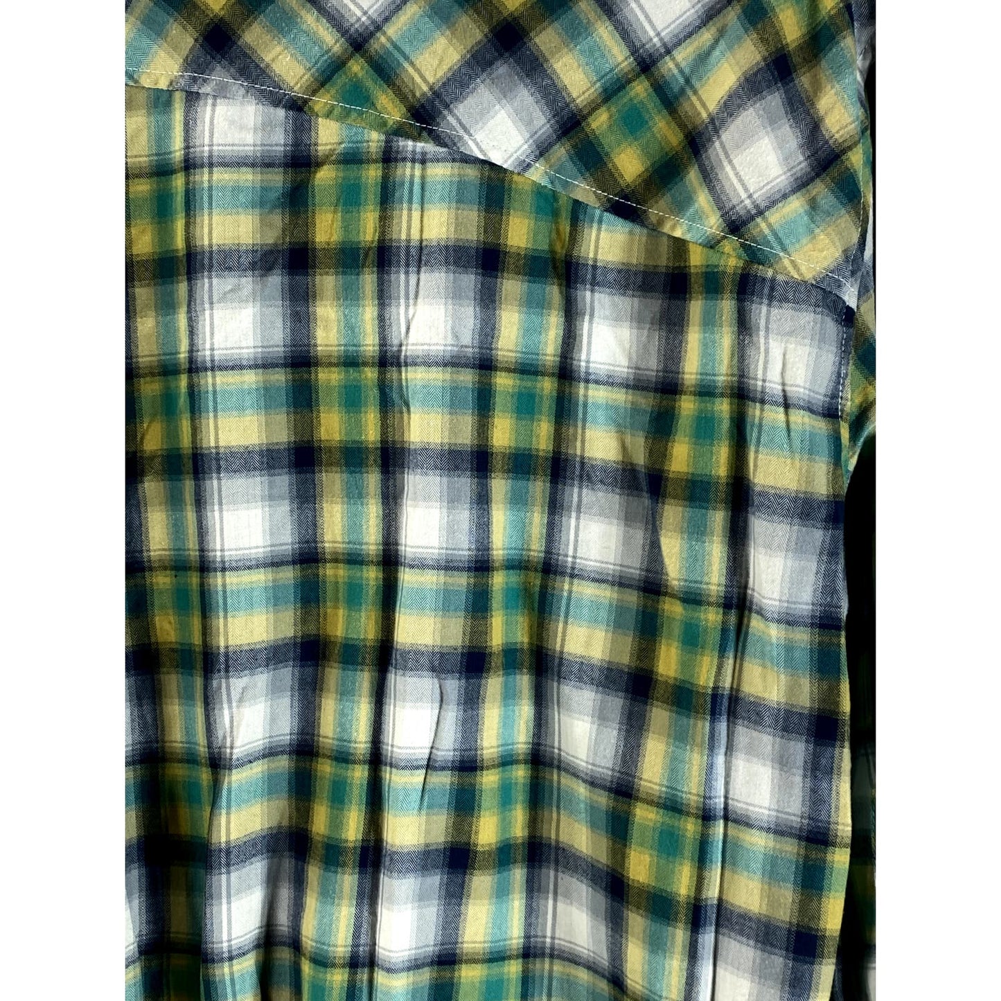 VOLCOM Workwear Men's Green Plaid Button-Up Long Sleeve Shirt SZ L