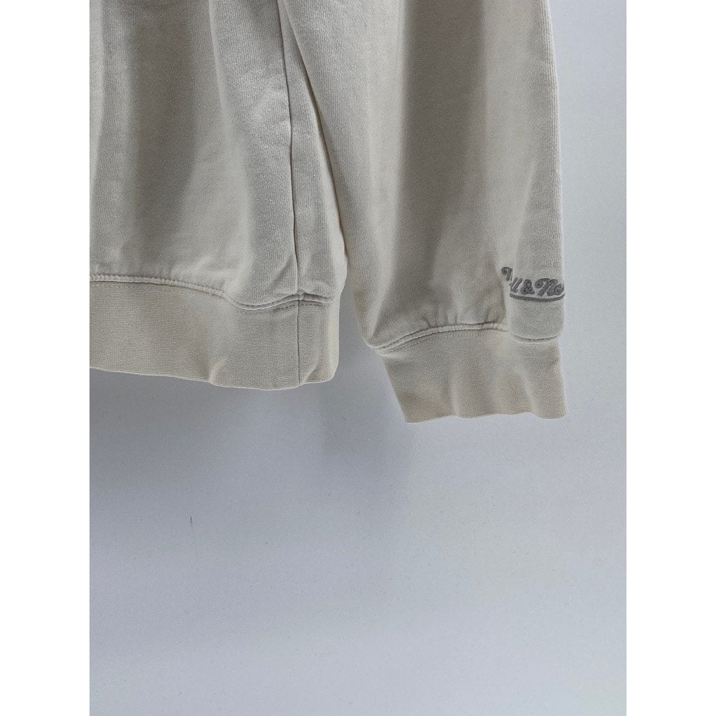 MITCHELL & NESS Men's Beige-Black Brooklyn Nets Basketball Sweatshirt SZ XL