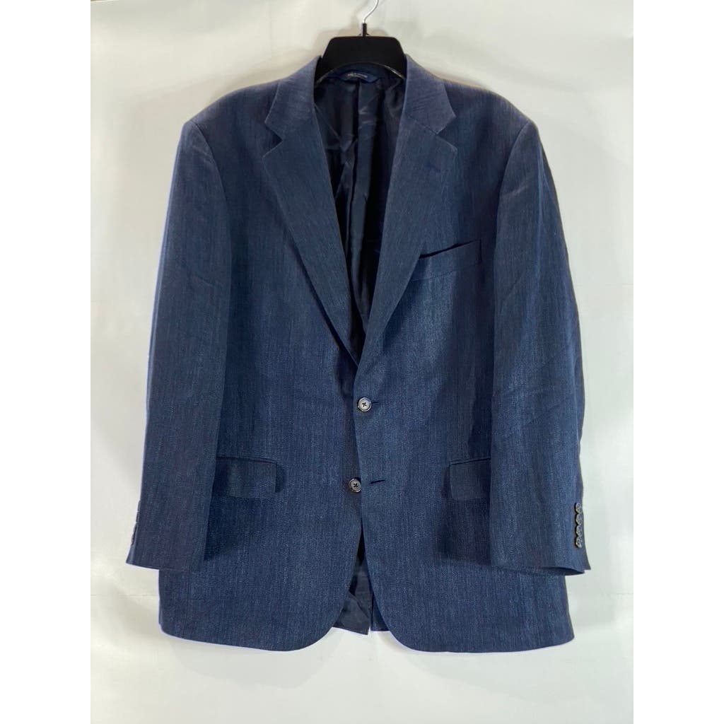 BROOKS BROTHERS 1818 Men's Blue Herringbone Two-Button Silk Blend Blazer SZ 41R