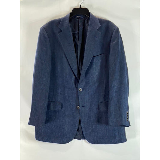 BROOKS BROTHERS 1818 Men's Blue Herringbone Two-Button Silk Blend Blazer SZ 41R