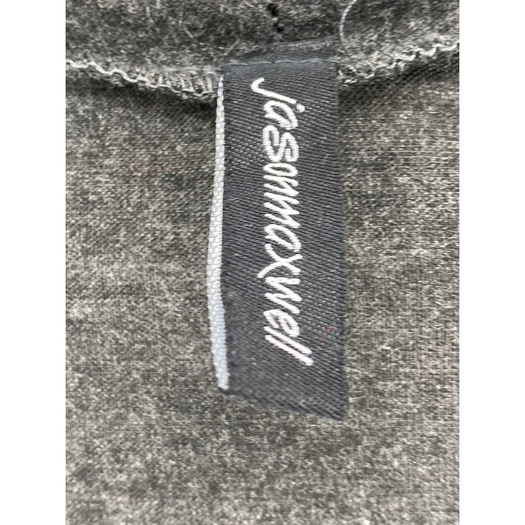 JASON MAXWELL Women's Charcoal Heather Studded Open Front Cardigan SZ L