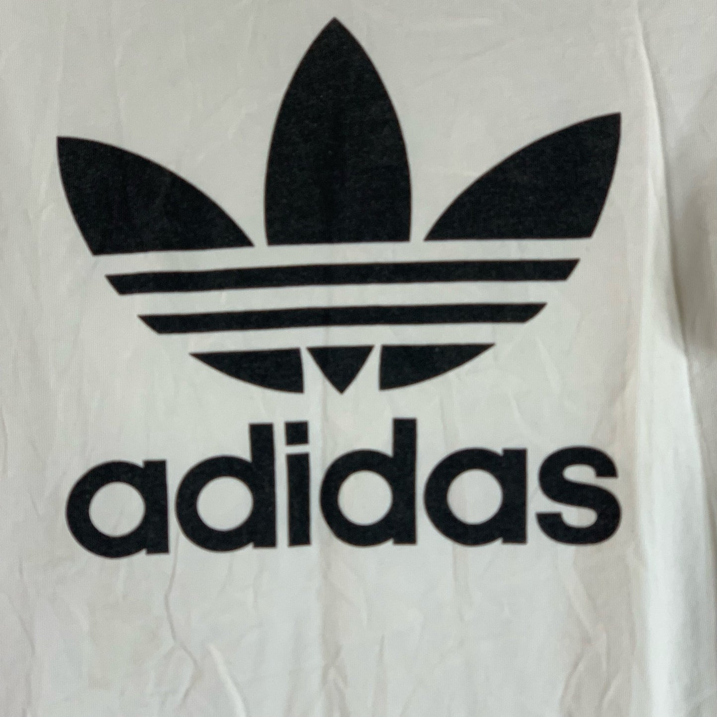 ADIDAS Men's White/Black Large Adicolor Trefoil Logo Crewneck T-Shirt SZ L