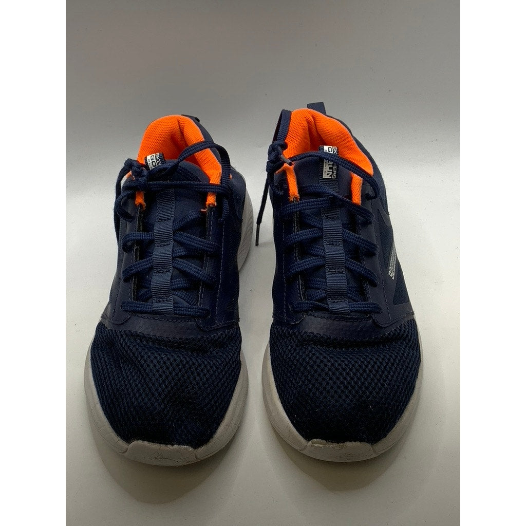 SKECHERS Women's Navy-Orange Air Cooled Goga Mat Go Run Elevate Sneakers SZ 7