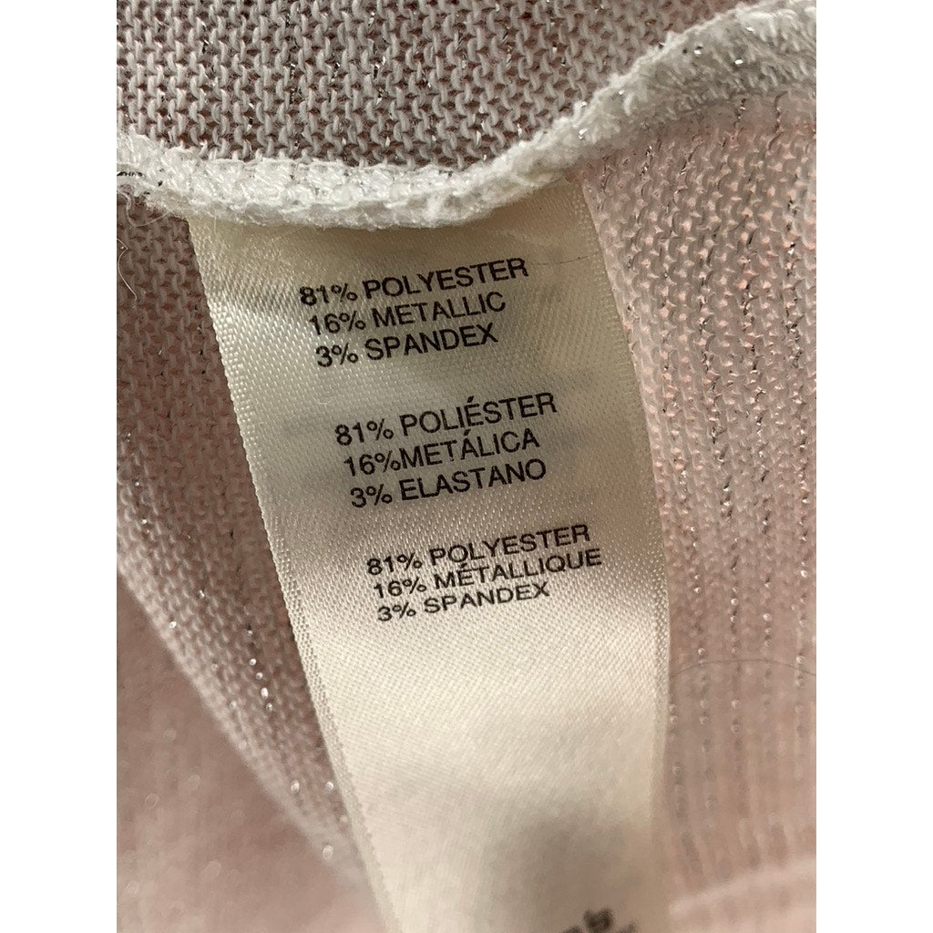 CHICO'S Women's Pink Metallic Camo Like Printed Tie-Front Top SZ 2(US-L)