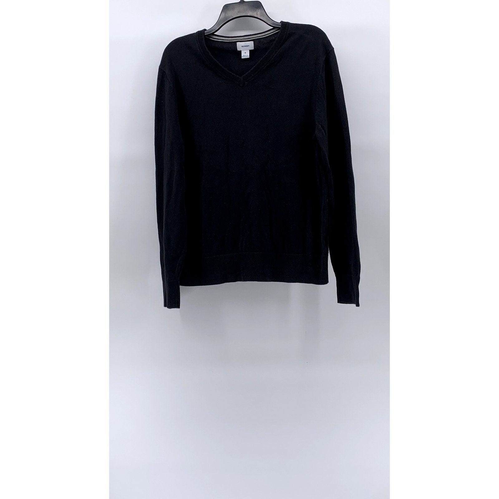 OLD NAVY Men's Black V-Neck Knit Pullover Sweater SZ M