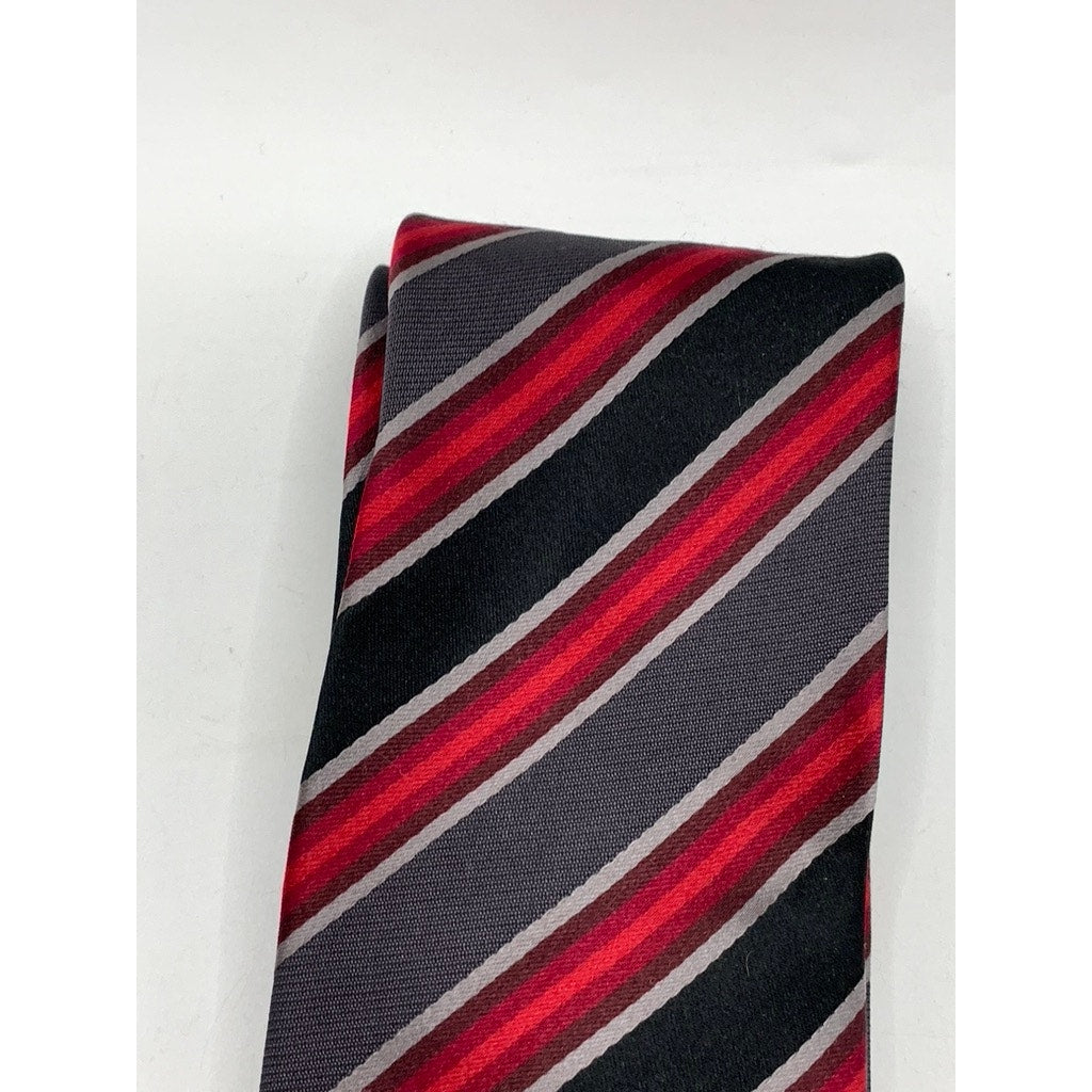 REACTION KENNETH COLE Women's Black-Red Striped Tie SZ OS