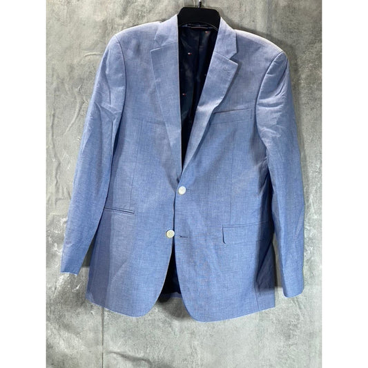 TOMMY HILFIGER Men's Blue Chambray Two-Button Blazer SZ 38R