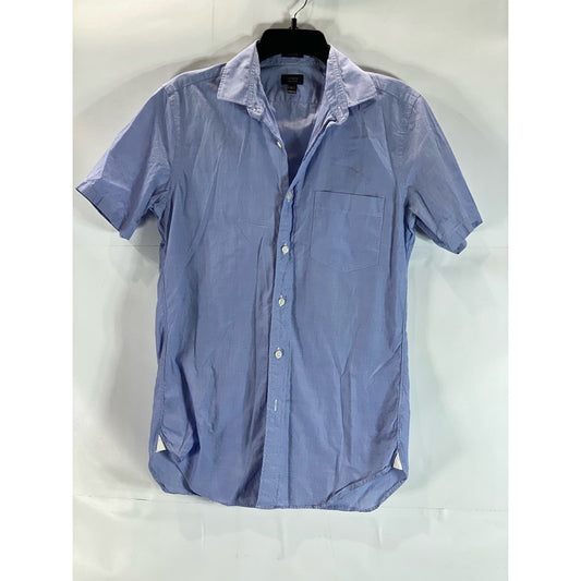 J. CREW Men's Blue 120's 2-Ply Cotton Ludlow Button-Up Short Sleeve Shirt SZ S