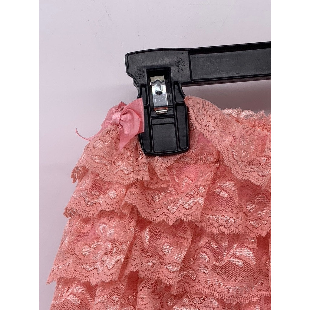 SUGAR THRILLZ Women's Pink Lace Ruffle Bloomers SZ M