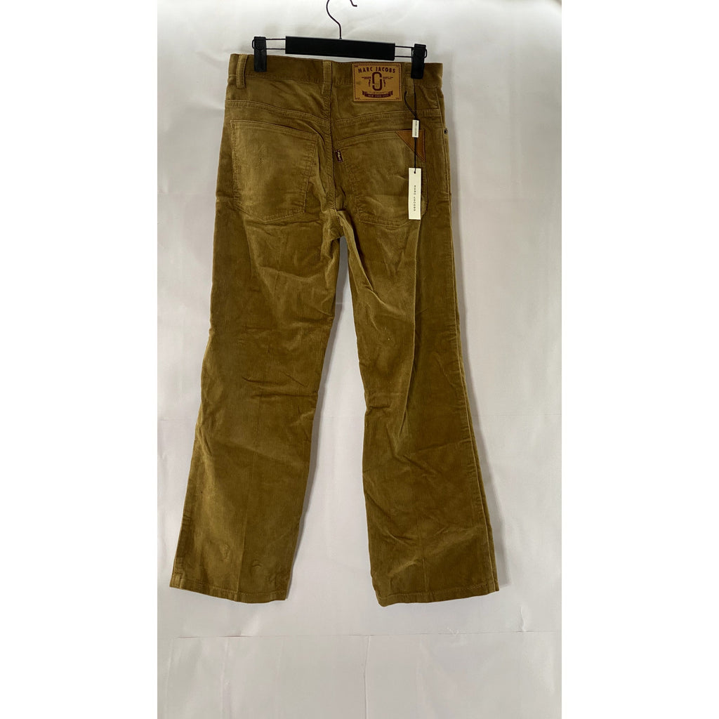MARC JACOBS Women's Sand Brown Five-Pocket Wide-Leg Corduroy Cropped Pants SZ 25