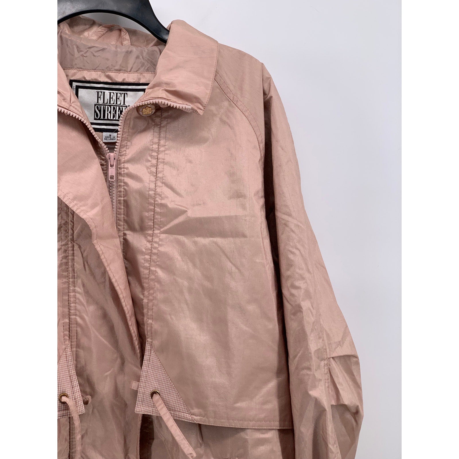 FLEET STREET Women's Vintage Light Pink Zip-Up Layered Utility Jacket SZ S