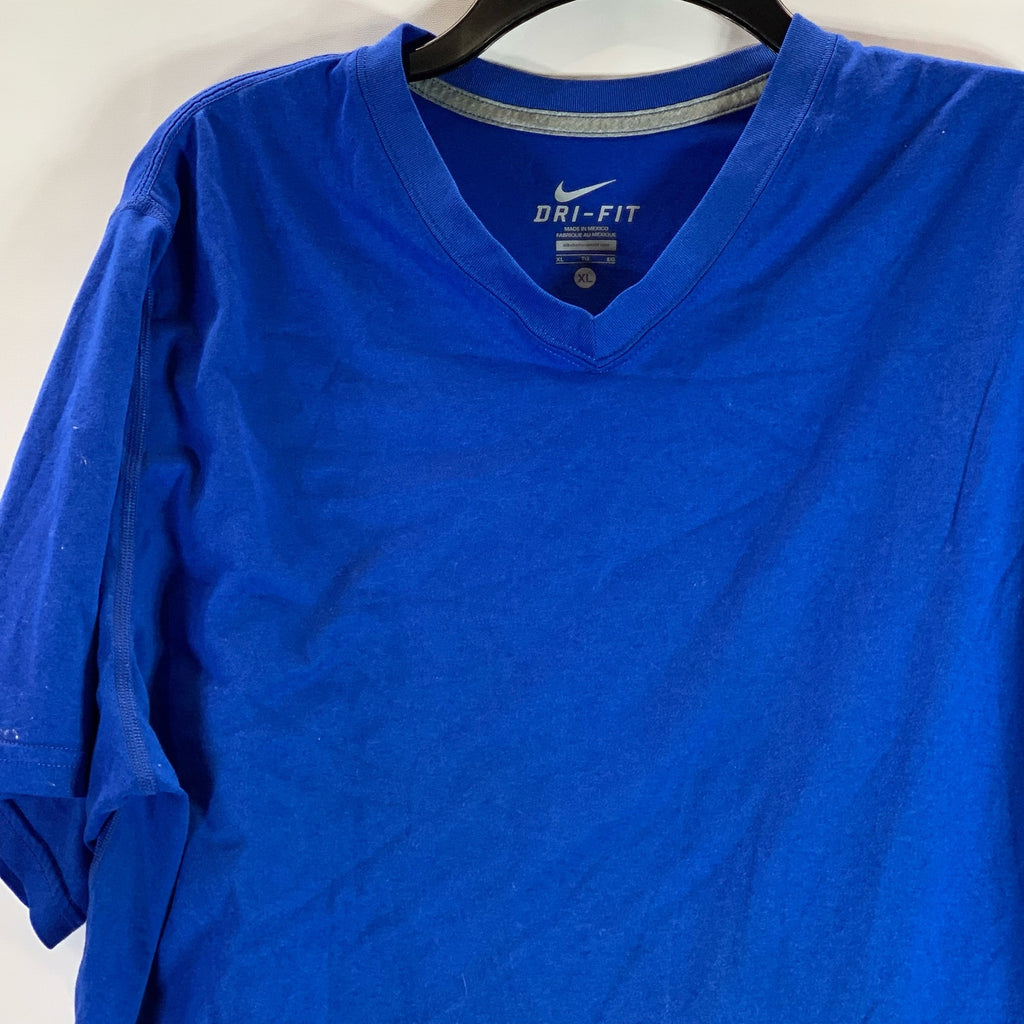 NIKE Men's Blue Dri-Fit V-Neck Short Sleeve Active T-Shirt SZ XL