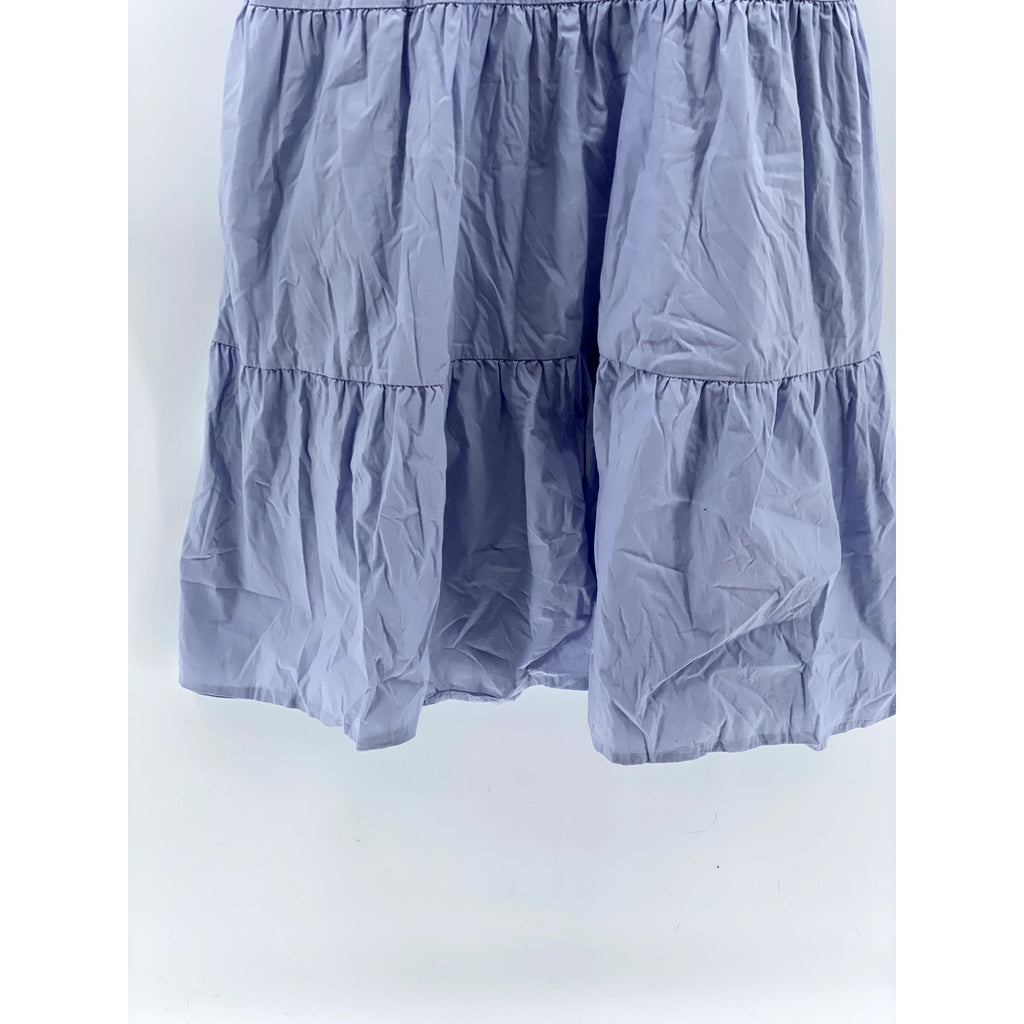 GAP Women's Lilac Straight-Neck Spaghetti Strap Tiered A-Line Mini Dress SZ 2