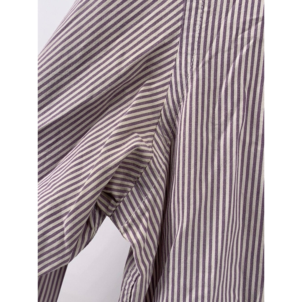 OLD NAVY Men's Burgundy Striped Regular Fit The Classic Shirt SZ XL