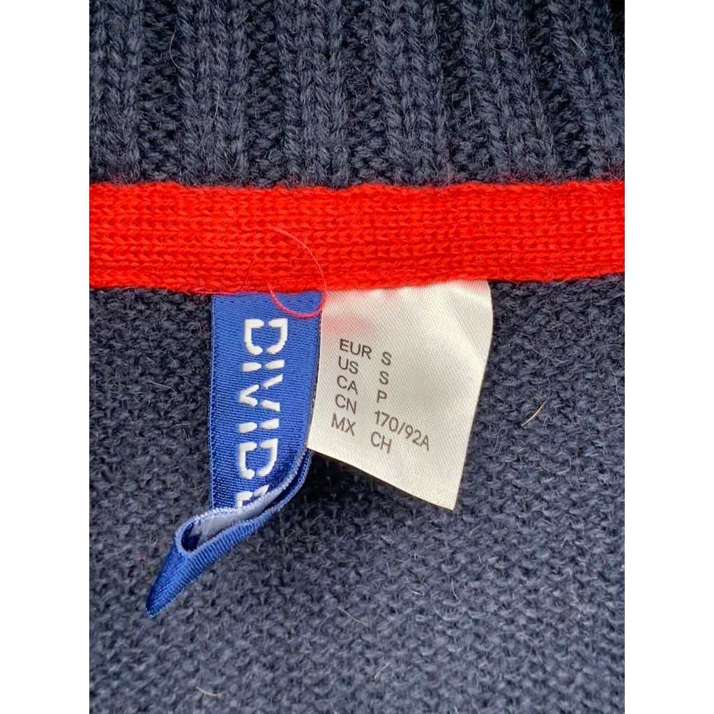 DIVIDED By H&M Men's Navy-White X-Mas Print Shawl Collar Knit Cardigan SZ S
