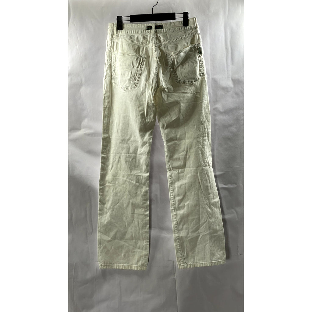 KATHARINE HAMNETT Women's White Denim Straight-Leg Five-Pocket Jean SZ 32