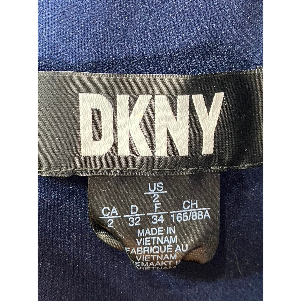 DKNY Women's Berry Multi Printed Buckle-Strap Faux-Wrap Tie-Waist Dress SZ 2