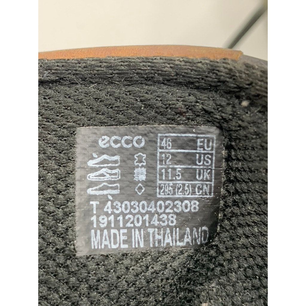 ECCO Men's Gray Faux-Leather Lightweight Sneakers SZ 12