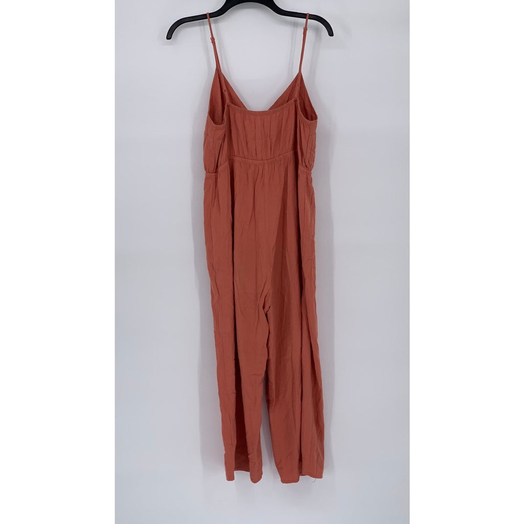 ROKOKO Women’s Dusty Rose Keyhole V-Neck Spaghetti Strap Jumpsuit SZ M