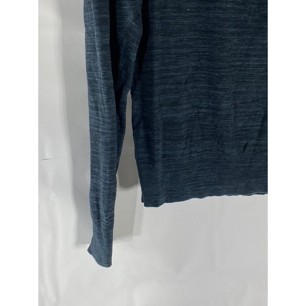 MUJI Men’s Navy Blue Crewneck Knit Long Sleeve Regular Fit Sweater SZ S