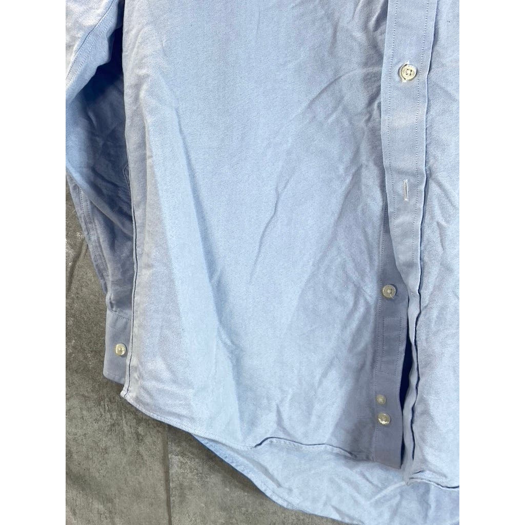 LANDS' END Men's Light Blue Traditional-Fit Long Sleeve Dress Shirt SZ 15-15.5